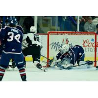 Vancouver Giants centre Tyson Zimmer shoots against the Tri-City Americans