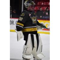 Goaltender Alex Garrett with the Brandon Wheat Kings