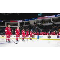 Allen Americans starters line up before the game